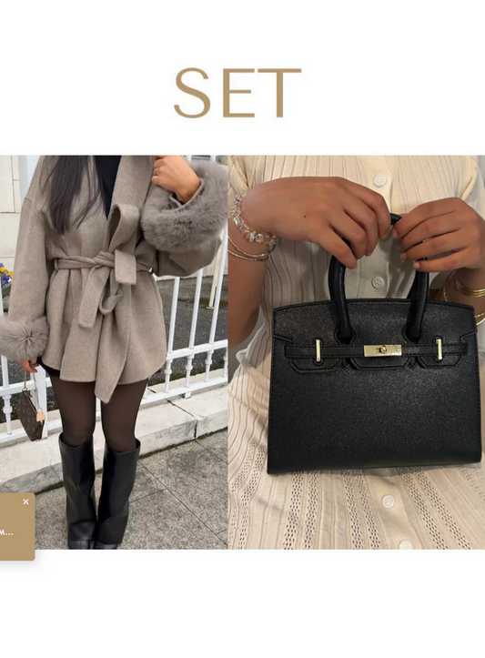 SET: MANTEL & HANDTASCHE
