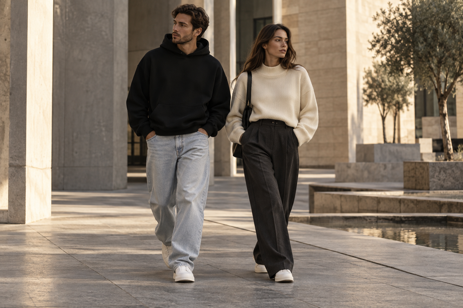 Neutrale Streetwear-Lifestyle-Demofotografie